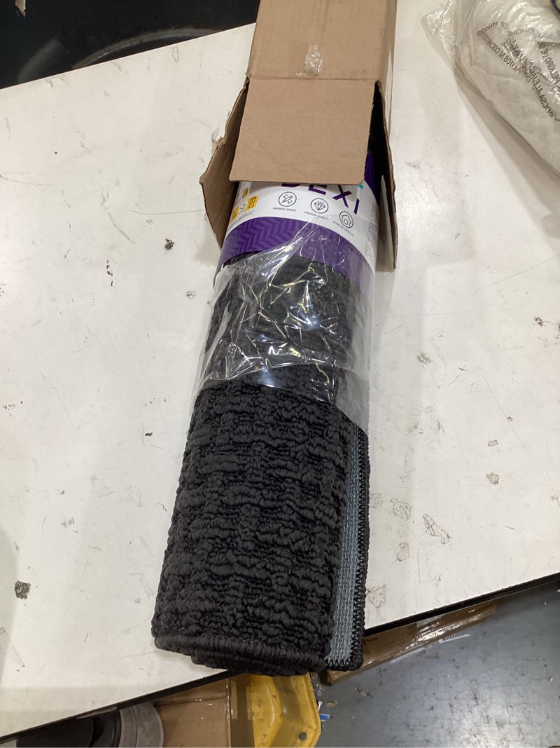 Condition photo showing Good Condition for dexi front entryway door mat non slip 24x36, washable entry way mats inside entrance low profile, welcome doormat dirt trapper for house floor home porter hall backdoor area, dark grey