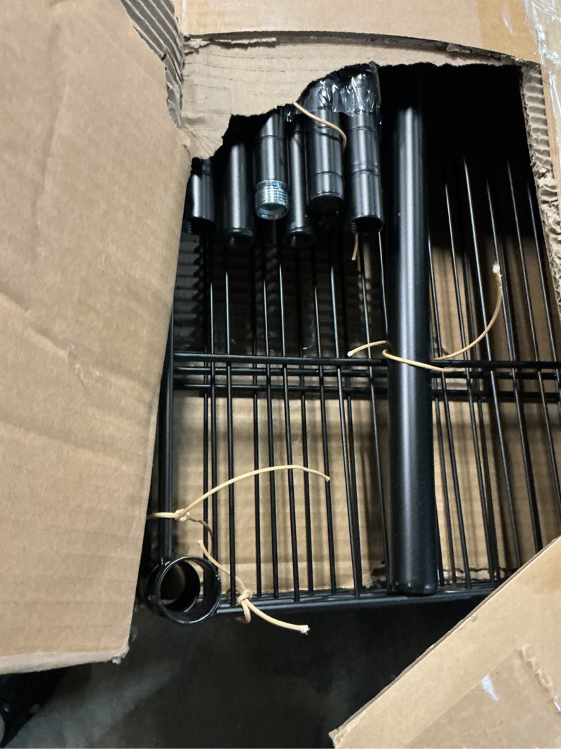 Condition photo showing As Is for p6c plus rolling clothes rack with cover, covered clothing rack heavy duty, portable closet for hanging clothes, garment rack on wheels, black closet rack with gray cover, max load 375lbs black rack with gray cover p6c plus