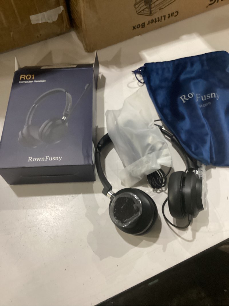 Condition photo showing New/Like New for USB Headset with Microphone for PC, Wired Computer Headset with Mic Noise Cancelling On-Ear Headphones for Laptop/Mac, Home Office, Call Centers, Skype, Zoom & Teams Dual Ear Black