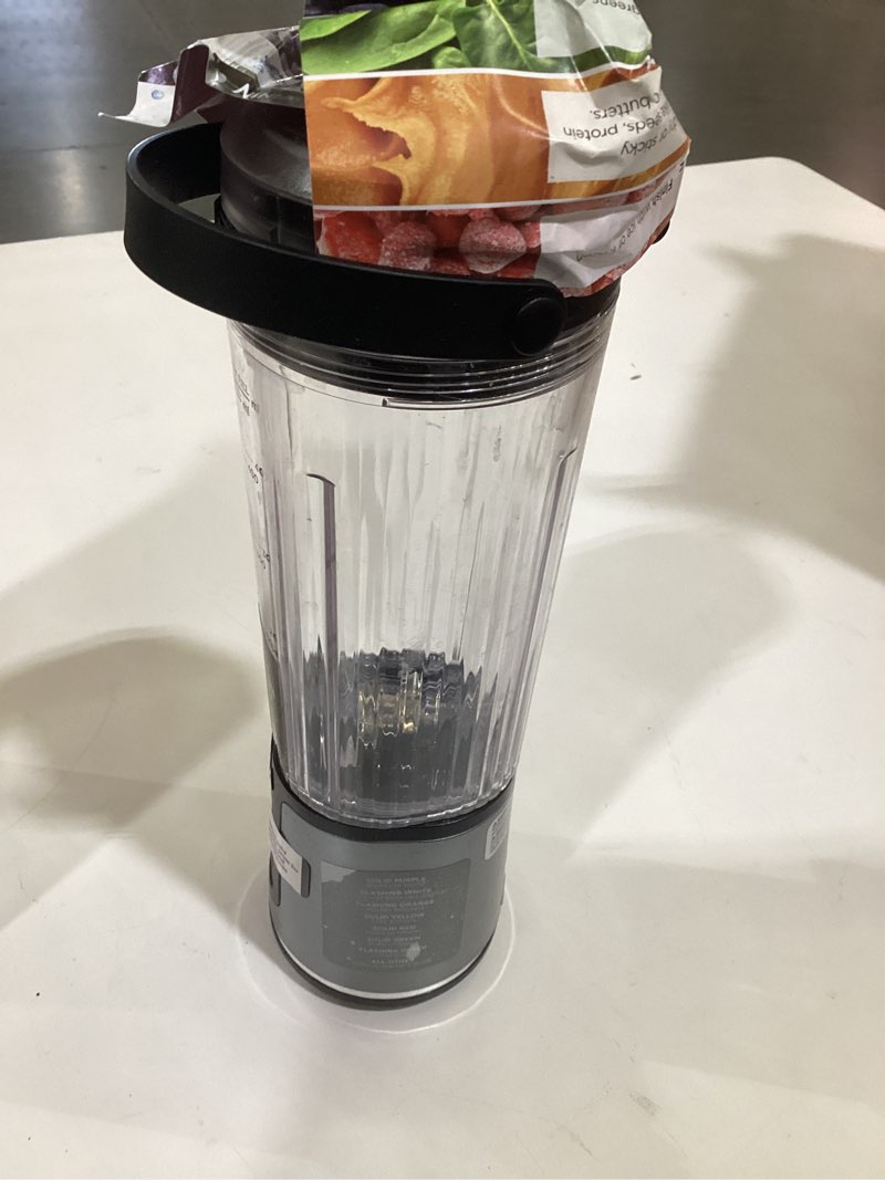 Condition photo showing As Is for Ninja BC151BK Blast Portable Blender, Cordless, 18oz. Vessel, Personal Blender-for Shakes & Smoothies, BPA Free, Leakproof-Lid & Sip Spout, USB-C Rechargeable, Dishwasher Safe Parts, Black