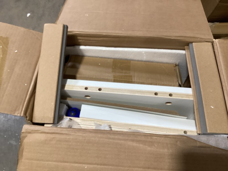 Condition photo showing As Is for storage cabinet, kitchen pantry with doors & shelf, tall storage cabinet for bathroom, living room, entryway,white
