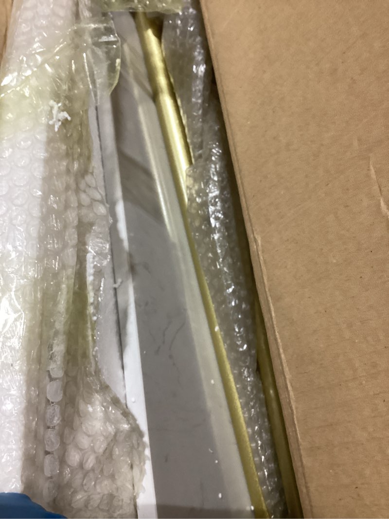 Condition photo showing Good Condition for tieou gold coat racks with shelf, heavy duty gold clothing racks for boutiques, free-standing metal garment rack for hanging clothes, modern clothes rack entryway 31.5inch gold(1 tier)