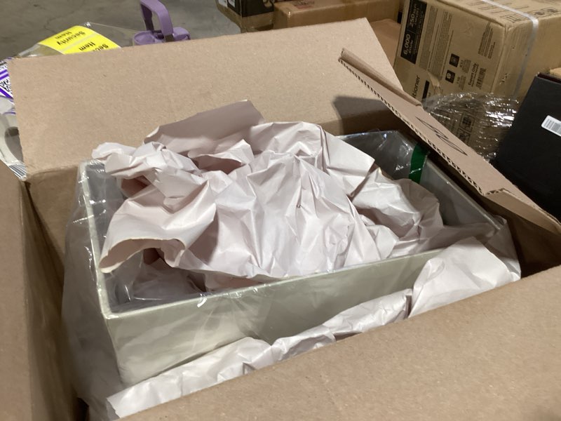 Condition photo showing Good Condition for royal designs, inc. bso-756-14wh rectangle softback lamp shade, (6x12) x (8x14) x 10, white (6x12) x (8x14) x 10 white