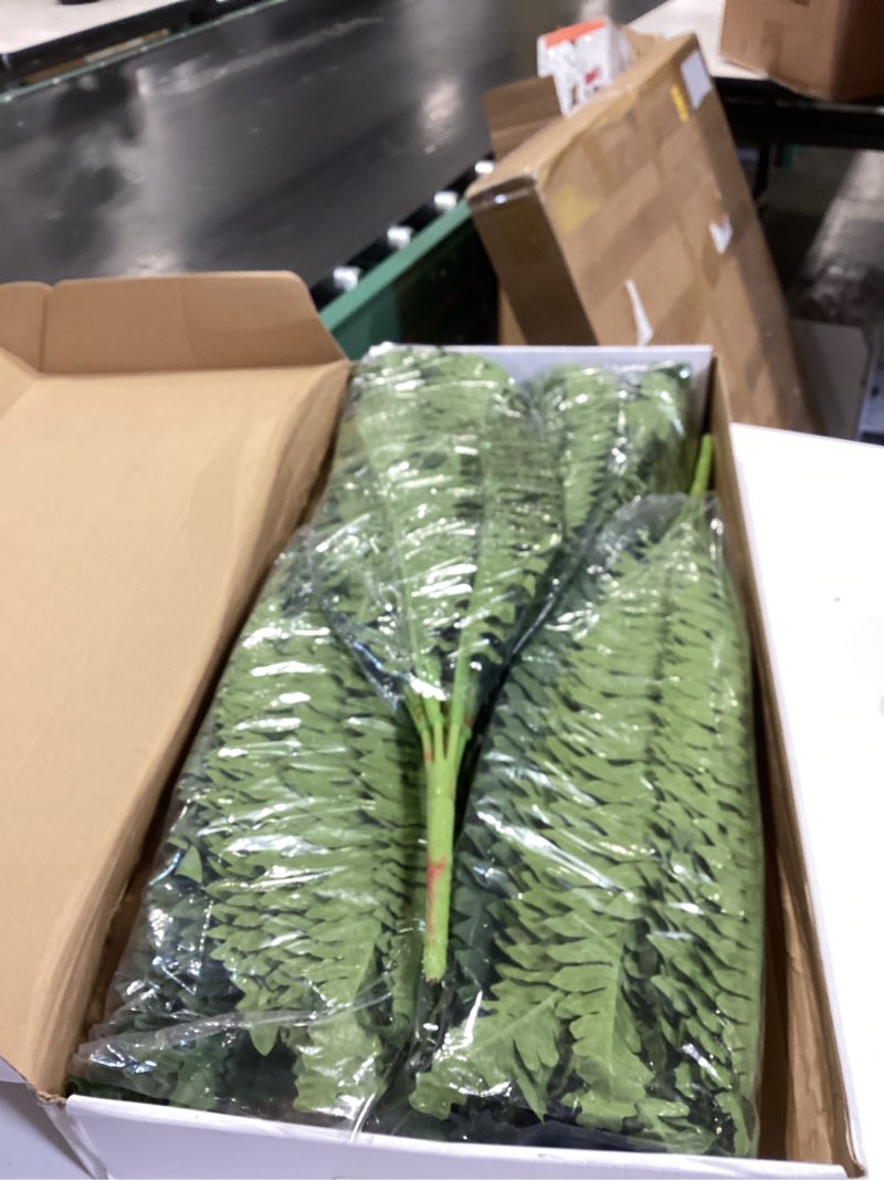 Condition photo showing Good Condition for 35" fake ferns, 4 large artificial bonston ferns bushes plants with 39 fronds for outdoors garden patio porch entrance low maintain home decor