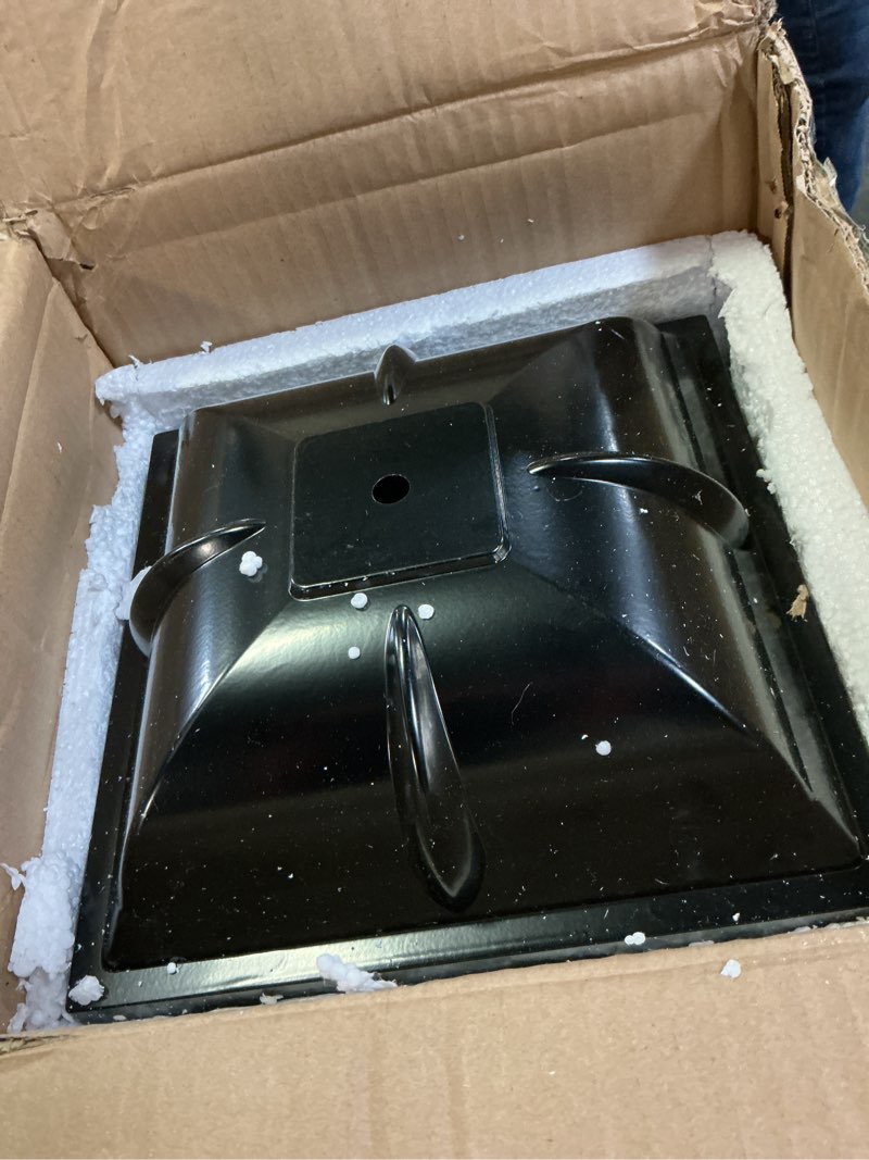 Condition photo showing Good Condition for 2 Pack Outdoor Column Lights, Traditional Waterproof Garden Post Light Aluminum Modern Fence Pillar Lamp Outdoor External Patio Landscape Glass Post Lantern E26 Fixture B-Black