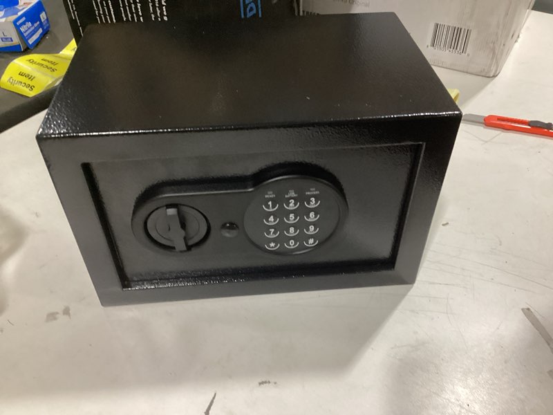 Condition photo showing Good Condition for Safe Box with Fireproof Waterproof Bag, Home Safe with Keys & Pass Code & Wall Mount Kits, Money Safe with Smart Alert System for Money, Jewelry, and Documents, 0.5 Cu ft