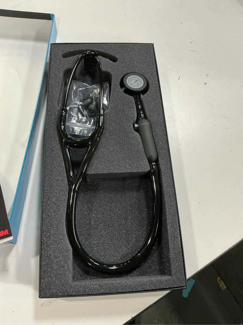 Condition photo showing New/Like New for 3m littmann core digital stethoscope, our most advanced stethoscope yet, up to 40x amplification, active noise cancellation, in-app sound wave visualization, black-finish chestpiece, 8480 black tube, black stem black-finish chestpiece