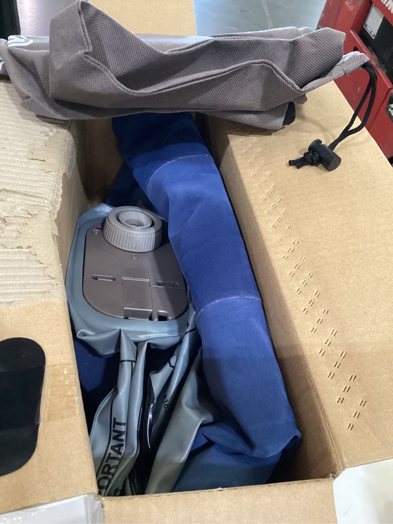 Condition photo showing As Is for bestway 12" tritech twin air mattress with built-in pump