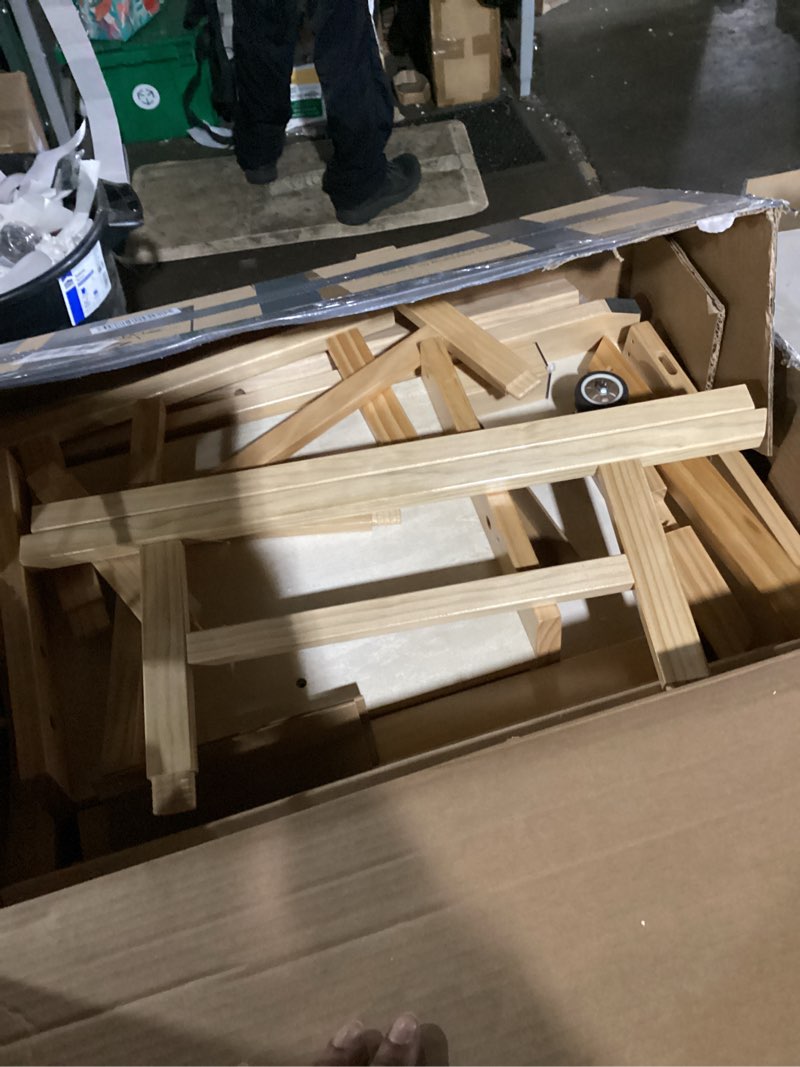 Condition photo showing Good Condition for dog ramp for bed or couch, wooden pet ramp with 20° gentle slope, removable side rails, non-slip surface, top platform & wheels, safe bed ramp for small, large & senior dogs, 60" long, natural natural m-60"l x 16"w x 20"h