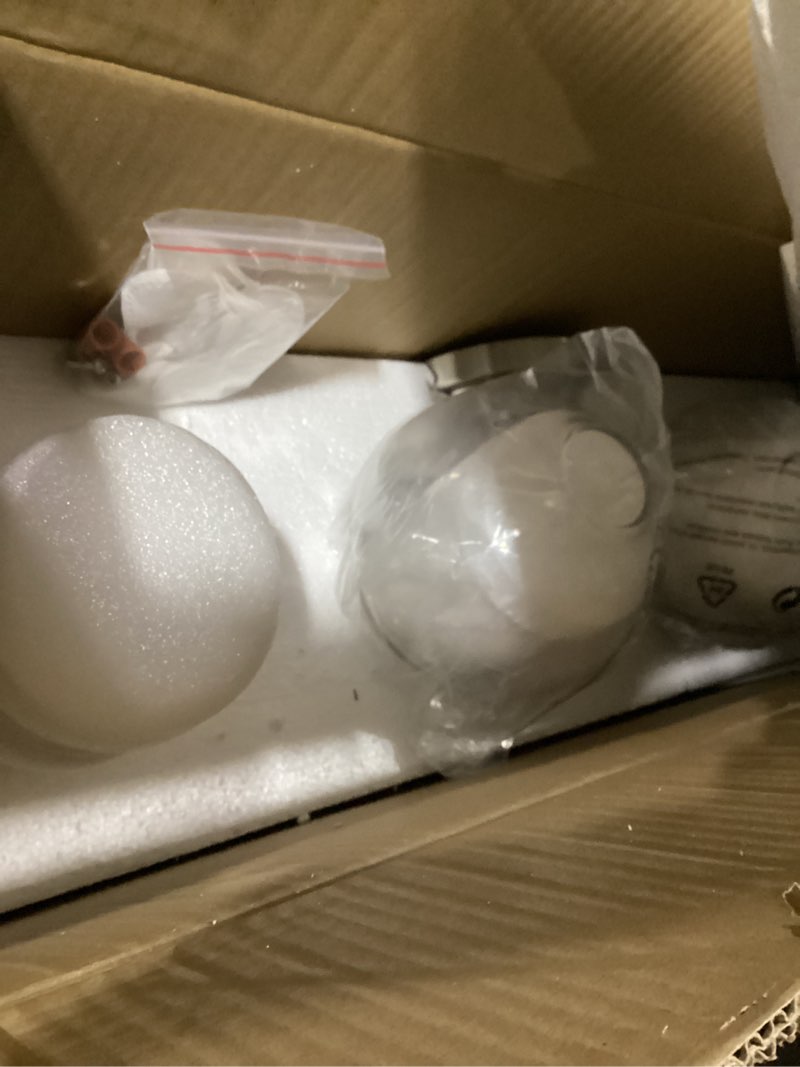 Condition photo showing Good Condition for brushed nickel bathroom light fixture 4 lights bathroom vanity lights over mirrors with clear glass shade 30.7 inch wall sconce lighting bath(exclude e26 bulb) brushed nickel 4 light