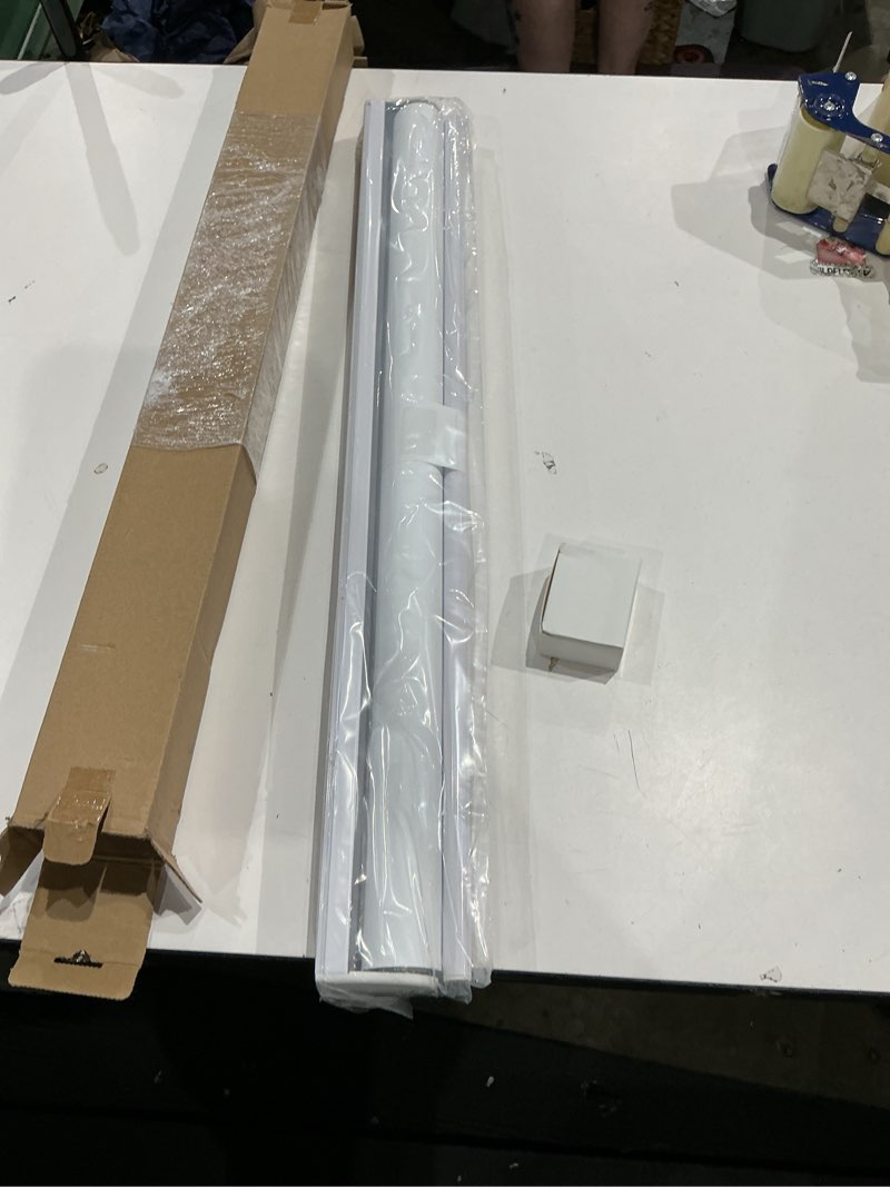 Condition photo showing Good Condition for chrisdowa cordless blackout roller shades for windows, thermal insulated uv protection pull down shades, total blackout window blinds for home, office, bedroom, door (27" w x 72" h, white) 27"w x 72"h white