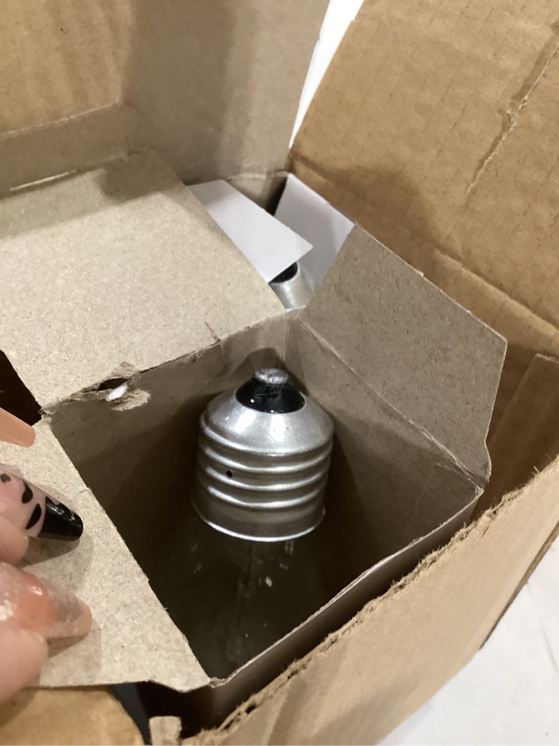 Condition photo showing Good Condition for 60 watt incandescent light bulbs, a19 clear 60w bulb e26 medium base shatter resistant rough service light bulb 4 pack