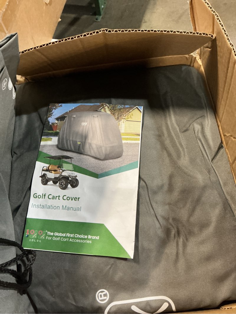 Condition photo showing Good Condition for 10l0l golf cart covers universal fits yamaha ezgo club car lifted 2/4 passengers 600d waterproof windproof sunproof outdoor full cover 3-zipper gray 600d