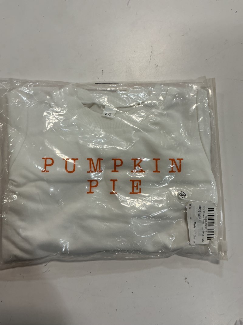 Condition photo showing New/Like New for tiny cutey toddler baby girl pumpkin halloween clothes outfuts long sleeve sweatshirt top pants set 6-12m