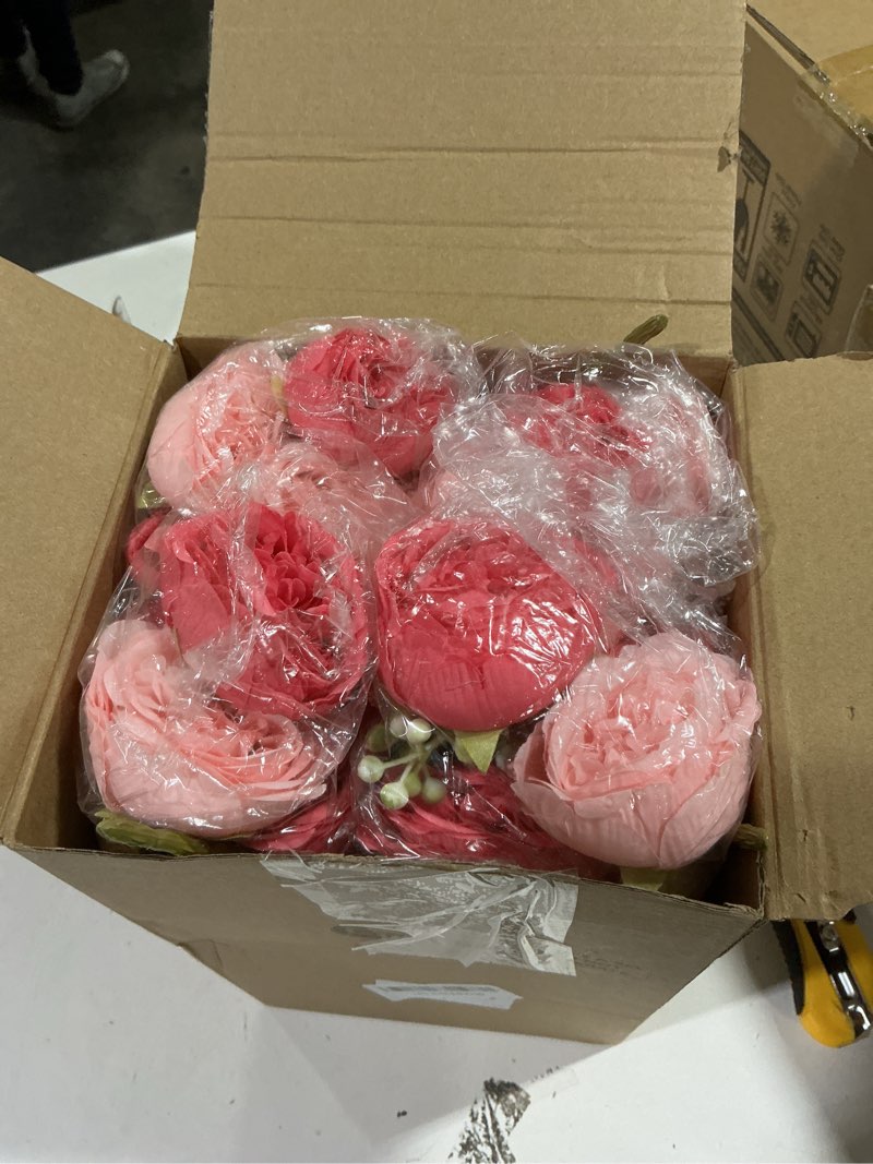 Condition photo showing Good Condition for Geosar 8 Bundles Artificial Peonies Flowers Fake Silk Peony Bouquet Faux Peonies Flowers Bulk for Decoration Vase Floral Arrangements Wedding Party Table (Bright Color) Bright Color 8