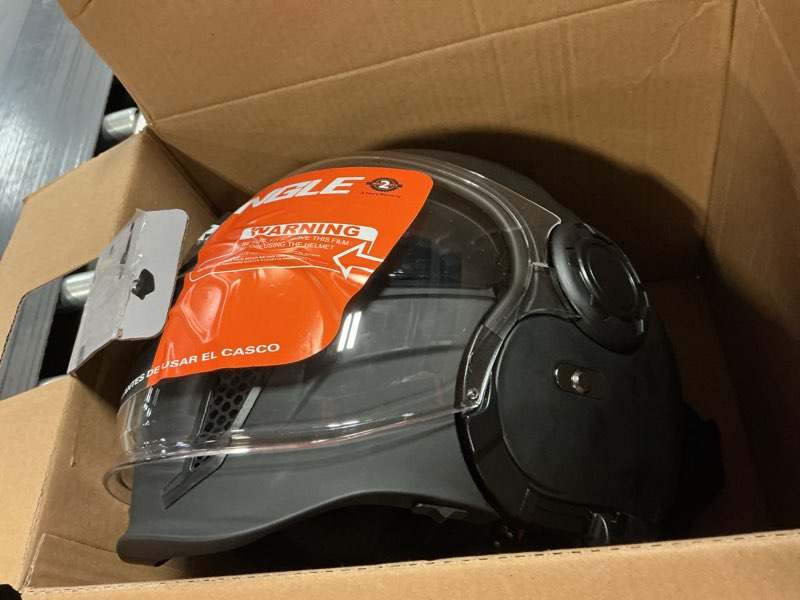 Condition photo showing Good Condition for TRIANGLE Full Face Motorcycle Helmets,Off-Road Motocross Helmet for Men & Women,Dual Visor with Internal Tinted Sunshield,Open Face 3/4 Adult Racing Helmet DOT Approved(Black,L) Large Black