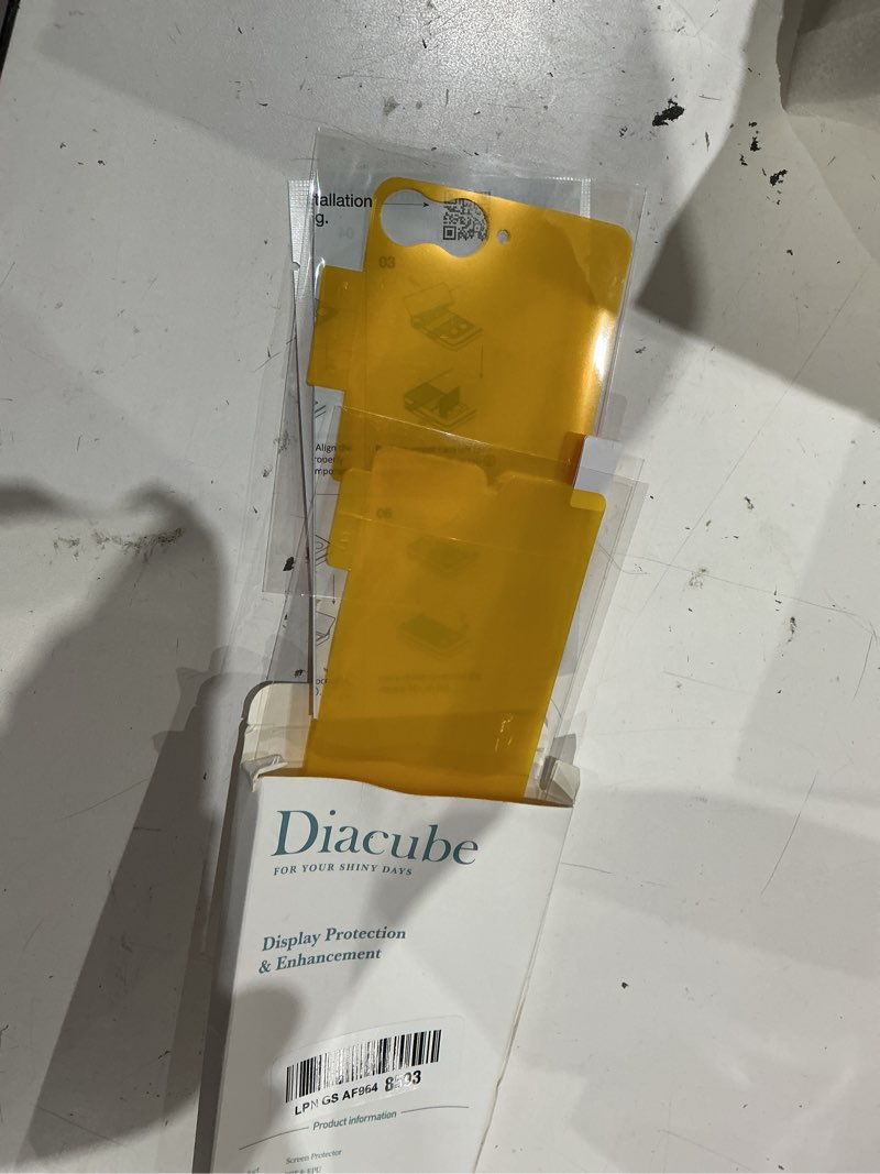 Condition photo showing As Is for samsung galaxy z flip 7 epu+tpu screen protector, 1 pcs hd full covered outer film + 1pcs inner film, full glue, high clarity, self-healing, bubble-free easy installation with alignment applicator