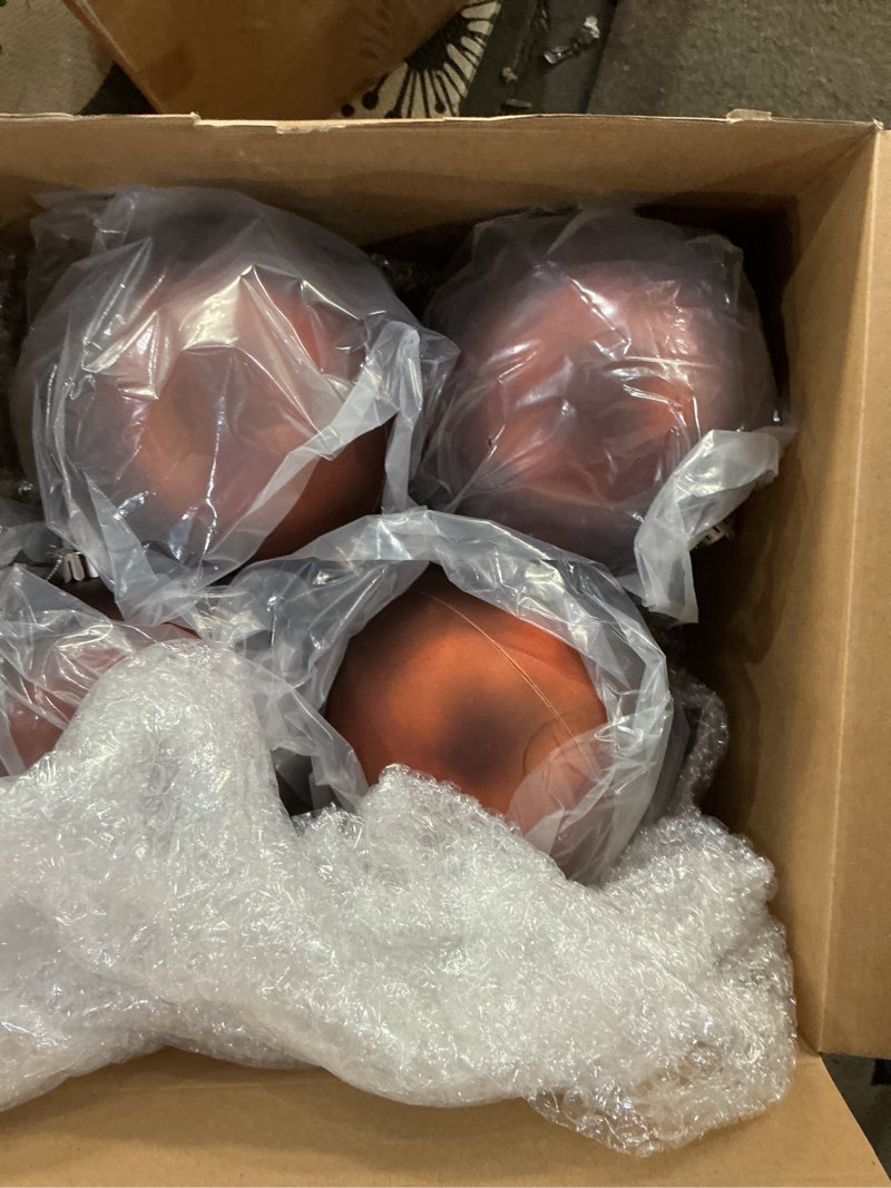 Condition photo showing New/Like New for Poen 12 Pcs 6 Inch Extra Large Christmas Ball Ornaments Giant Jumbo Christmas Tree Ball Decoration Shatterproof Huge Big Xmas Hanging Ornaments for Indoor Outdoor Holiday Party Decor(Brown)