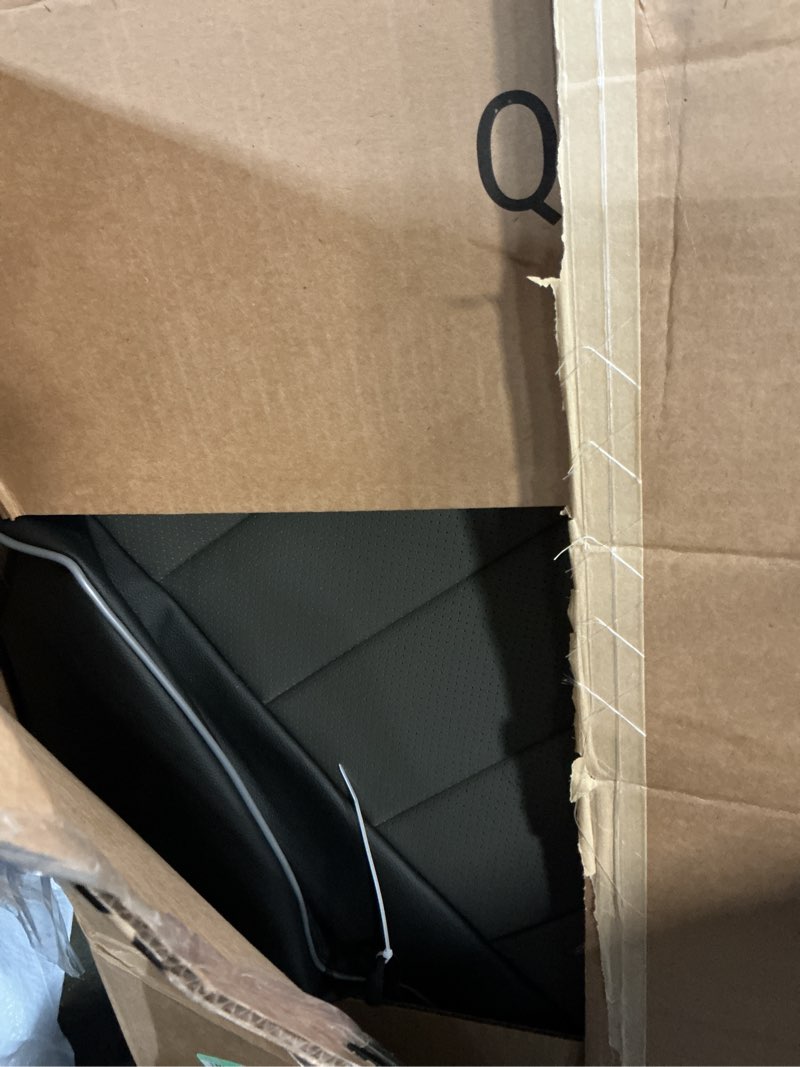 Condition photo showing As Is for ekr f150 seat covers custom fit for(supercrew) 2015-2020 ford f150 xl/xlt & (crewcab) 2017-2022 f250/f350/f450 superduty xl/xlt,family & pet friendly,waterproof-faux leather(black/gray) leather(black/gray) 2015-2020 f150/superduty xl/xlt (supercrew)