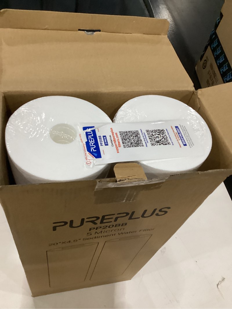 PUREPLUS 5 Micron 20" x 4.5" Whole House Sediment Home Water Filter Replacement Cartridge, Compatibl