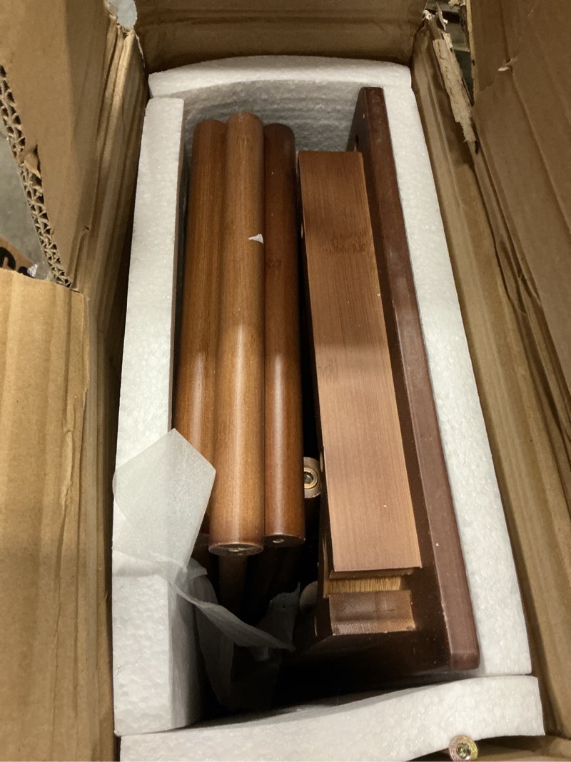 Condition photo showing Good Condition for Bamboo Hall Tree with 13 Hook, 6-in-1 Entryway Bench with Coat Rack Freestanding, Coat Rack with Shoe Storage Bench Organizer for Mudroom, Bedroom, All-in-One Shoe Rack,Walnut