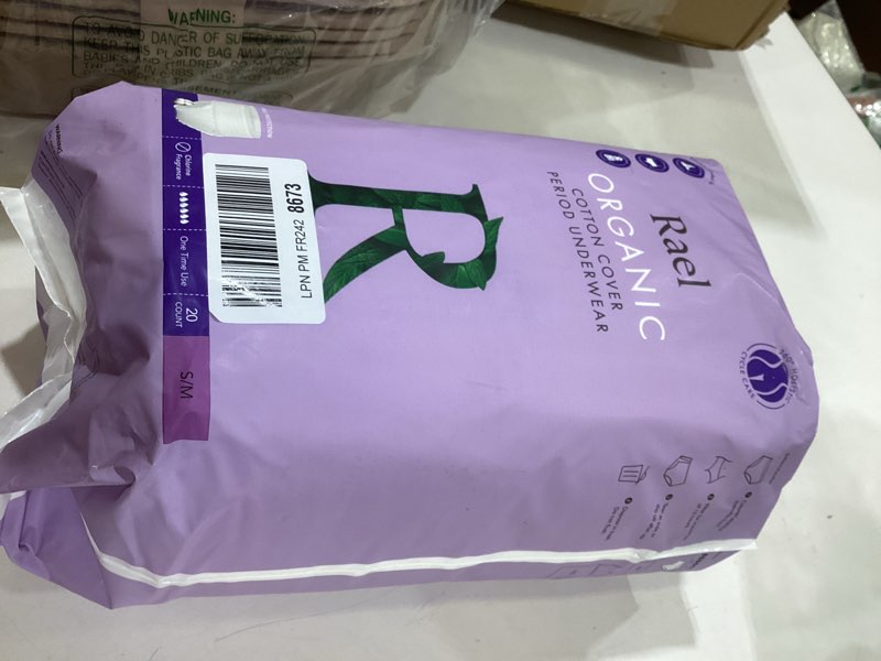 Condition photo showing Good Condition for rael disposable underwear for women, organic cotton cover - postpartum essentials, leak locker, unscented, maximum coverage (size s-m, 20 count) overnight panty style (s-m) 20 count (pack of 1)