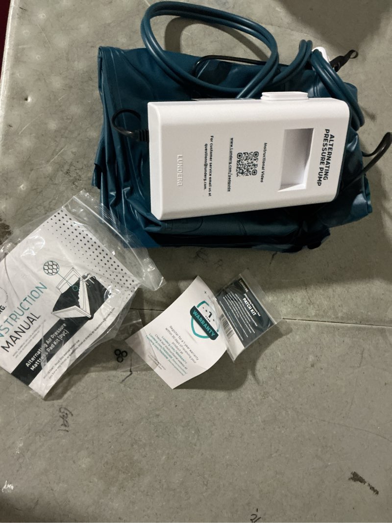 Condition photo showing As Is for lunderg queen size alternating air pressure mattress pad with static mode - comfortable bed sore prevention - includes waterproof mattress topper 53" x 77" & quiet pump - recommended by doctors