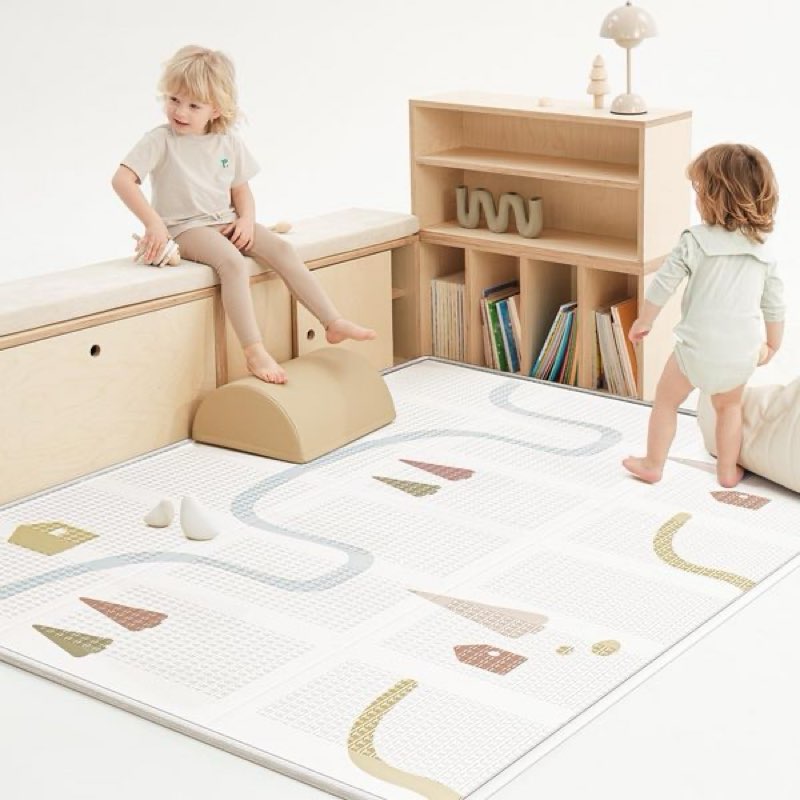 BG-BABYGO Baby Play Mat, Foldable&Waterproof Baby Play Mat for Floor, Reversible Foam Playmats for Babies Boy and Toddlers Infants, Edge Reinforcement Crawling Mat for Indoor&Outdoor&Travel(50*77*0.4)