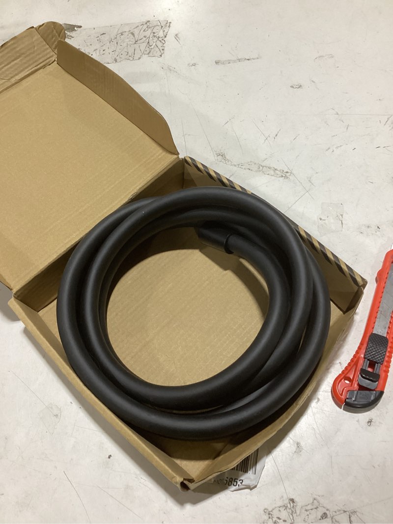 Condition photo showing As Is for shower hose,explosion proof anti winding silicone showerhead hose, used in showerheads spray bidet bathing toilet cleaning pet flexible shower hose replacement (black, 48 in) black 48 in
