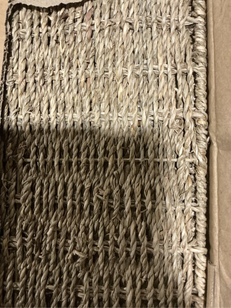 Condition photo showing Good Condition for 12x12x10in Seagrass Storage Baskets Set of 4, Large Wicker Storage Basket, Decorative Seagrass Shelf Basket, Pantry Baskets Organization,Folding Storage Cube Bins Seagrass?4 PACK?