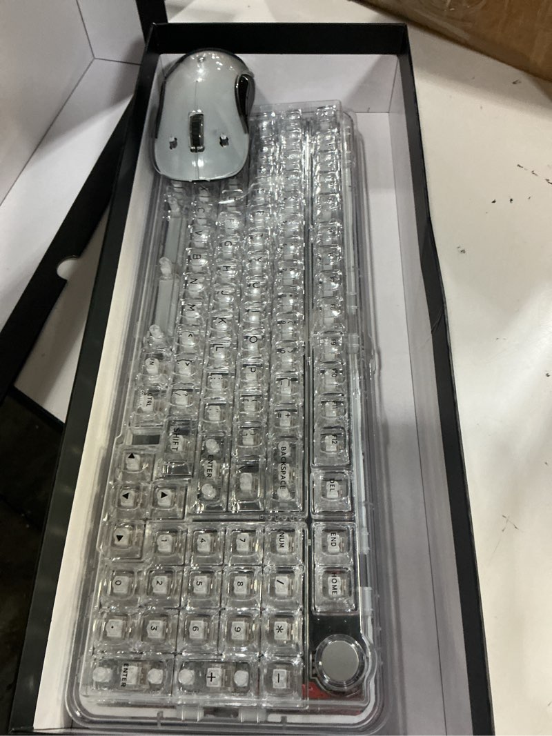 Condition photo showing Good Condition for yunzii x98 qmk/via wireless mechanical gaming keyboard with knob,tri-mode bt5.0/usb-c/2.4ghz hot swappable keyboard,pre-lubed switches gasket mount rgb backlit for wins/mac (white, snow switch) white snow switch
