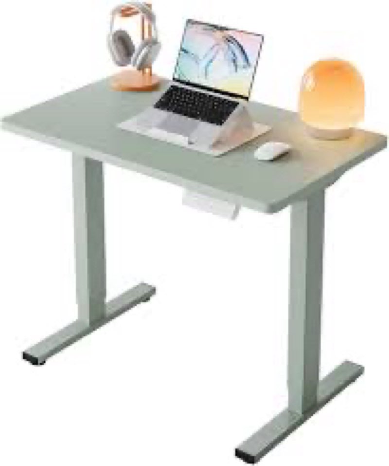 HUANUO 32" Small Electric Standing Desk Adjustable Height, 4 Memory Height Settings, Sit Stand Up De