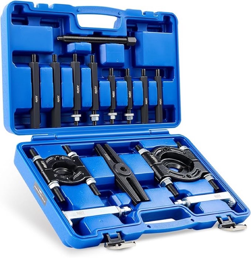 Bearing Puller Set, 5 Ton Capacity Bearing Separator, Pinion Wheel Bearing Removal Kit with 2\" and 3\" Jaws, Wheel Hub Axle Puller Set, Heavy Duty Bearing Splitter Tool Kit with Blue Case