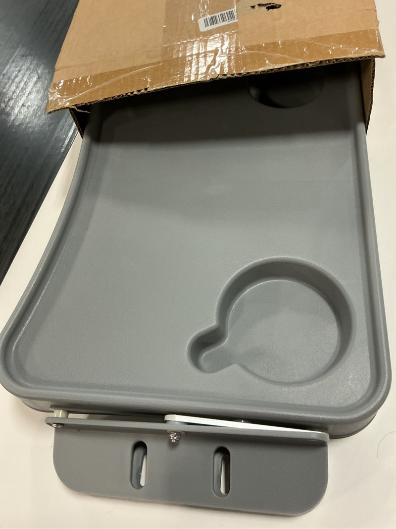 Condition photo showing Good Condition for walker tray 20.47 * 10.23in, detachable tray, foldable tray and walker accessory tray table are suitable for side rodless walker aid, with two cup holes, tool free installation