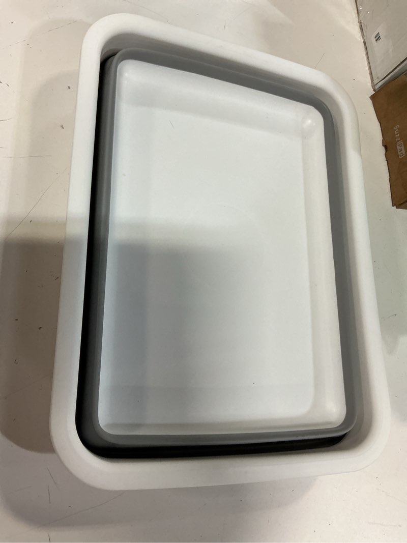 Condition photo showing Good Condition for pool foot bath tray for swimming pool, non- slip collapsible foot bath for pool, portable foot tub for pool for above ground pool accessories, rinse feet keep pool clean (grey + white)