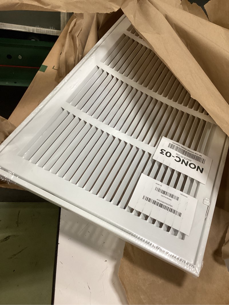 Condition photo showing Good Condition for 24×12 return air grille [duct opening size] return vent cover for wall or ceiling,steel return air grill removable face/door for 1 inch filters (24"w x 12"h [duct opening])