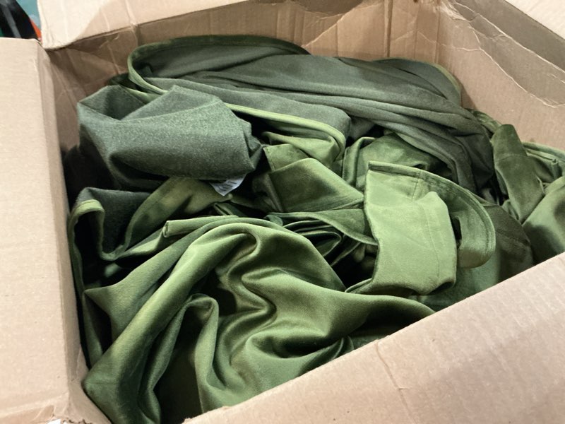 Condition photo showing Good Condition for dchola olive green velvet curtains for bedroom window with back tab, super soft vintage luxury heavy drapes, room darkening thermal insulated curtain for living room, w52 by l96 inches, 2 panels olivegreen 52"w x 96"l (pack of 2)