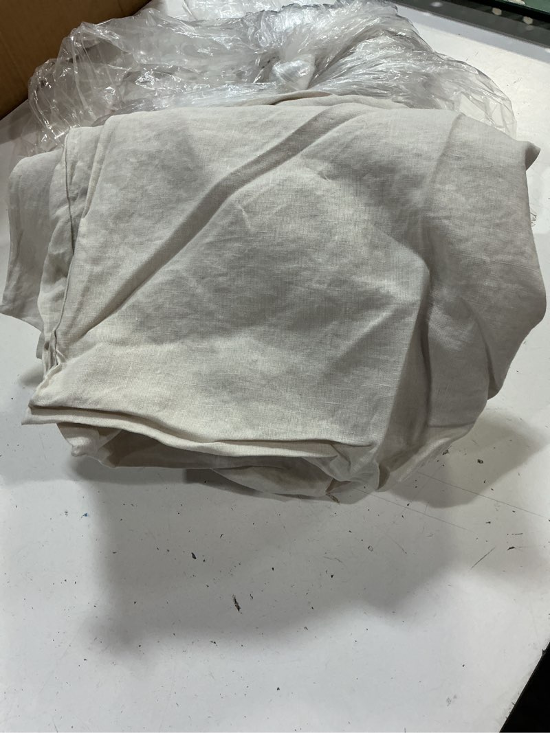 Condition photo showing Good Condition for european linen duvet cover set, king/cal king, sand