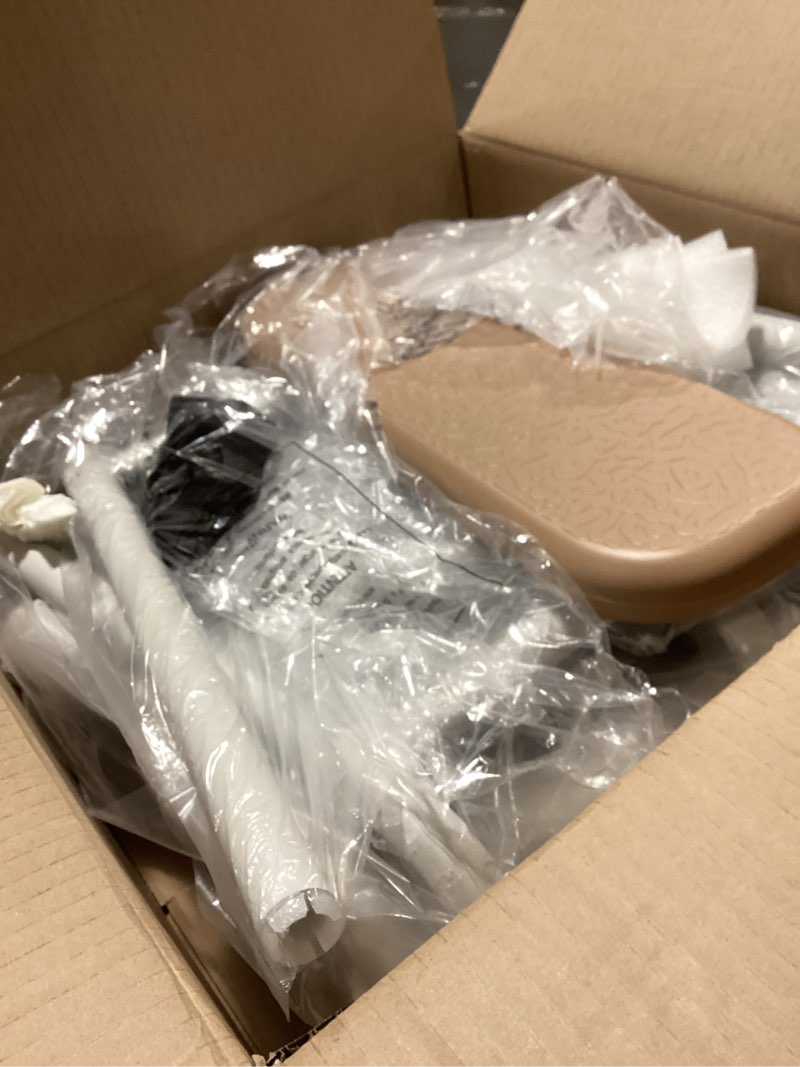 Condition photo showing Good Condition for loyoda sliding shower chair swivel tub transfer bench, rotating transfer bench with slide-in design, adjustable height wood brown bath seat for seniors disabled, 350 lbs