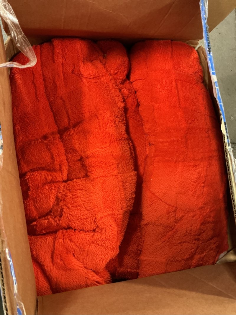 Condition photo showing As Is for elnido queen® fluffy comforter set queen, burnt orange winter fleece comforter ultra soft & extra pluffy plush comforter set, cozy fuzzy bed comforter 3 pieces (1comforter & 2 pillowcases),92x88 inch burnt orange queen