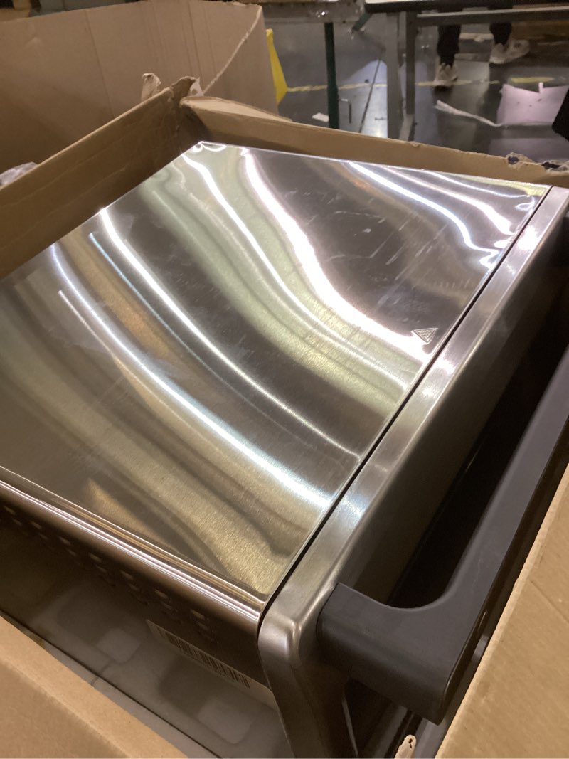 Condition photo showing As Is for Ninja Air Fryer & Toaster Oven | Prestige Smart XL Countertop Oven | Bakes up to 20 Cookies, Fits up to a 12lb Turkey | Pizza, Toast, Bake, Air Fry & Reheat | 1800 Watts | Stainless Steel | DT501? Stainless 10-in-1