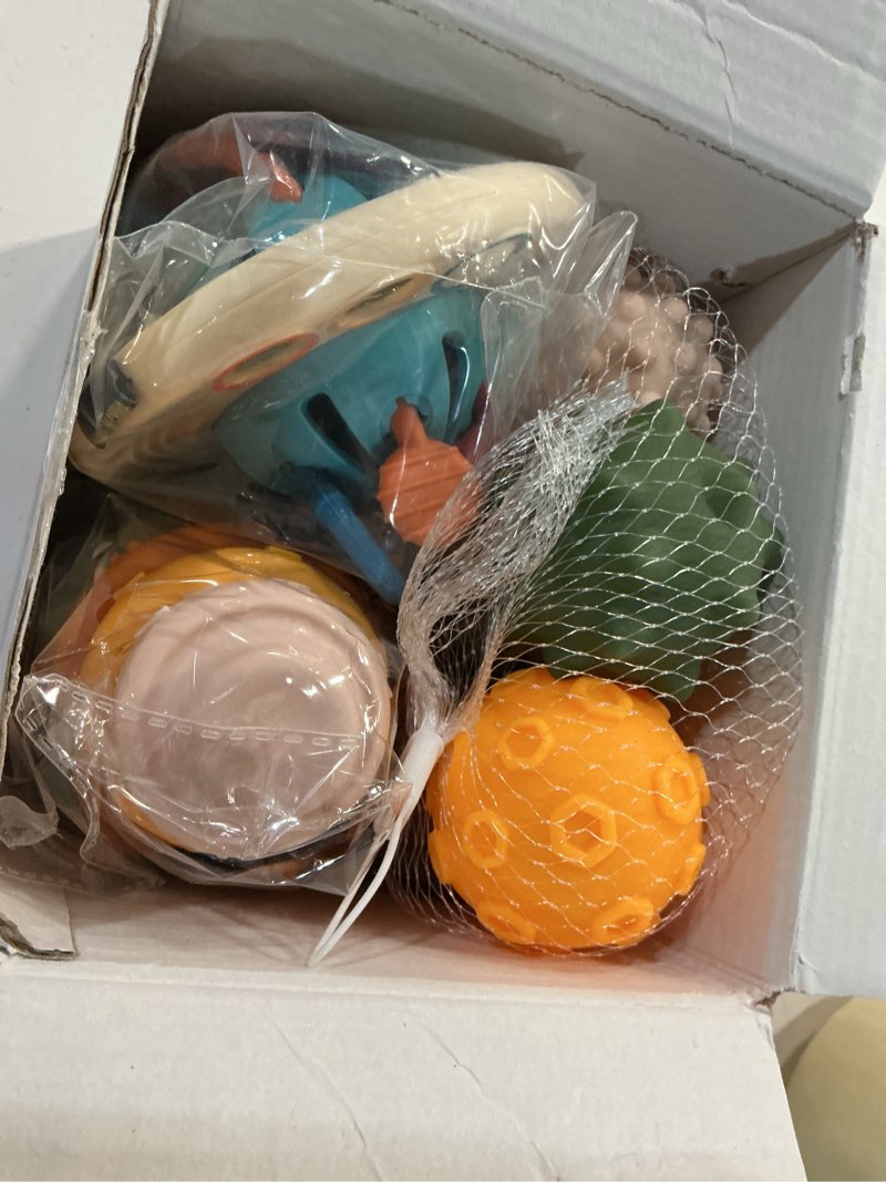 Condition photo showing Good Condition for montessori toys for toddlers 18 months+, 16pcs baby activity cube with shape sorter, 3 suction cup spinner toys, 2 bead mazes, ball rolling track, developmental learning gifts for boys girls