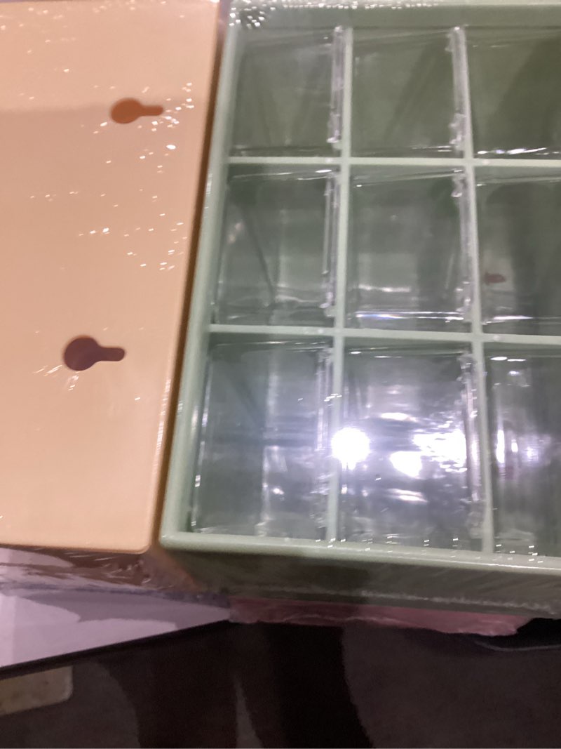 Condition photo showing Good Condition for 4Pcs Mini Drawer Organizer Pink Blue Orange Green Desktop Storage Organizer with 9 Drawers Small Plastic Storage Box for Office Home Collection Storage