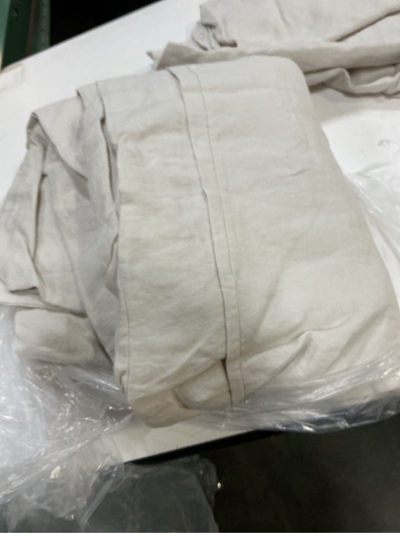 Condition photo showing Good Condition for european linen duvet cover set, king/cal king, sand