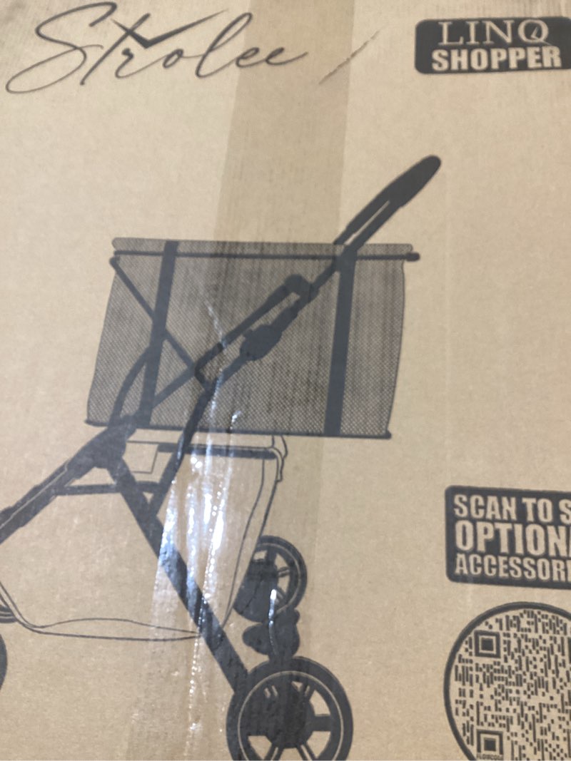 Condition photo showing New/Like New for Strolee Personal Luxury Folding Shopping Cart On Premium Wheels – Ultra Lightweight Aluminum Frame – Removable Shopping Bag with Carry Strap & Lower Grocery Storage 75Lbs Capacity (Sage v2)
