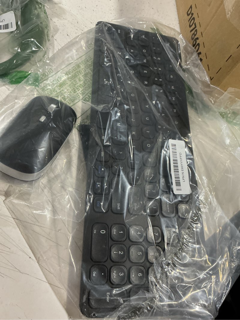 Condition photo showing As Is for cimetech wireless keyboard mouse combo, compact full size wireless keyboard and mouse set less noise keys 2.4g ultra-thin sleek design for windows, computer, pc, notebook, laptop - matte black 9-black