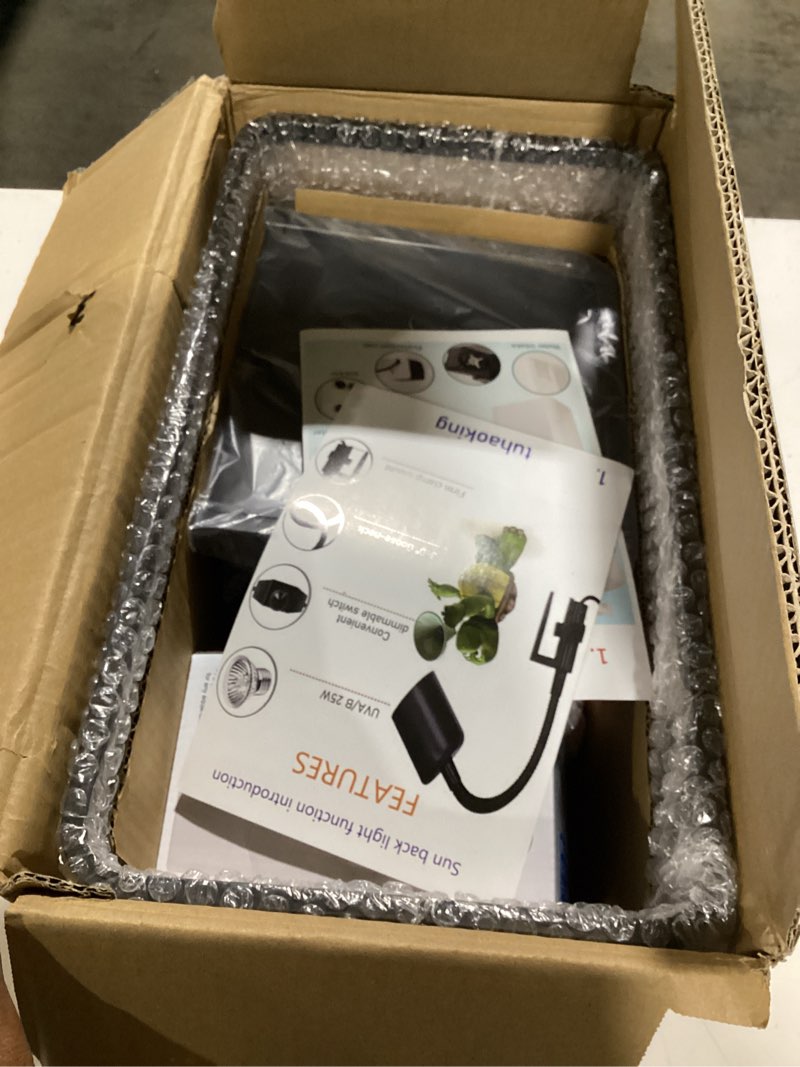 Condition photo showing Good Condition for (Tank + Light + Filter + Filter Balls) Turtle Tank Kit, Turtle Tank Starter Kit,Bottom Drainage, Multi-Function Areas for Turtles, Crabs,Fishes, Amphibians,Reptiles. (15.75 x 8.64 x 8.64 Inch) M+Light+Filter+Filter balls