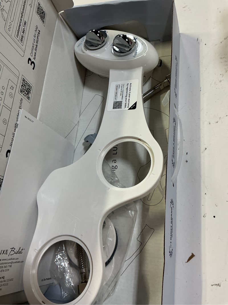 Condition photo showing As Is for luxe bidet neo 120 - single nozzle, self-cleaning, non-electric bidet attachment for toilet seat, adjustable water pressure, rear wash (white)
