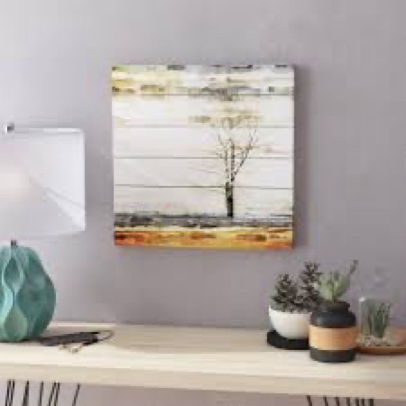 Lone Tree by Parvez Taj - Print on Wood Size: 24" H x 24" W x 1.5" D