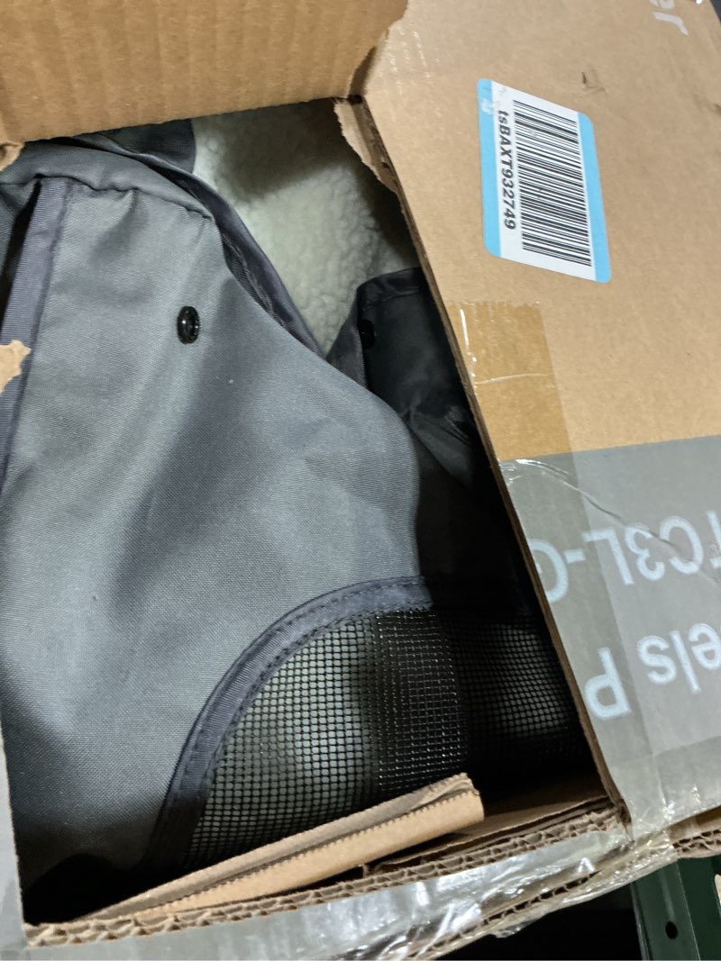 Condition photo showing New/Like New for dumos 3 wheels pet stroller for small dogs and cats – foldable dog stroller with mesh windows, storage basket & cup holder, lightweight & durable pet carrier for travel, outdoor use – grey grey 3 wheels